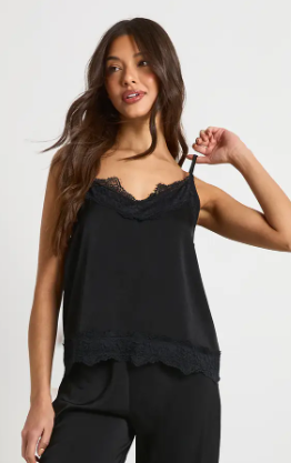 boohoo Eyelash Lace Trim Cami