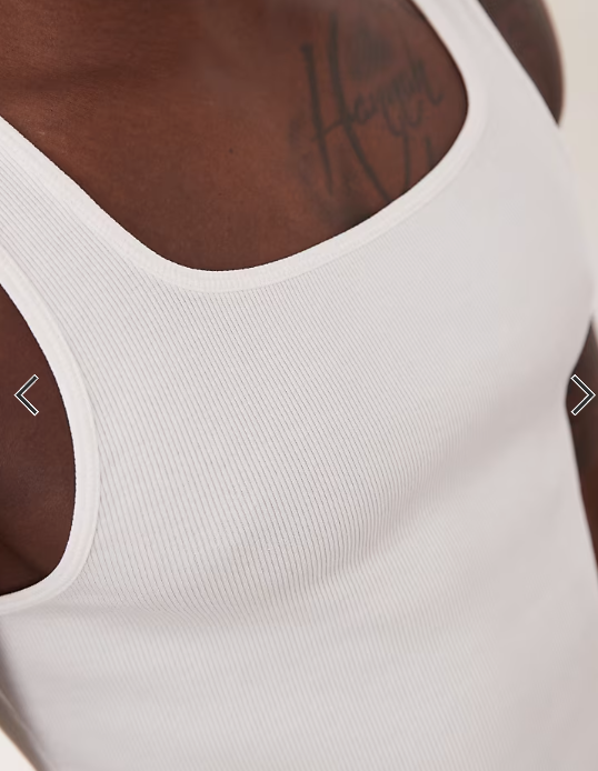ASOS DESIGN Essentials muscle fit vest with square neck in white rib