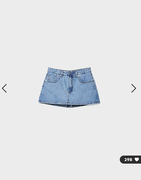 Stradivarius D62 denim skort in light blue