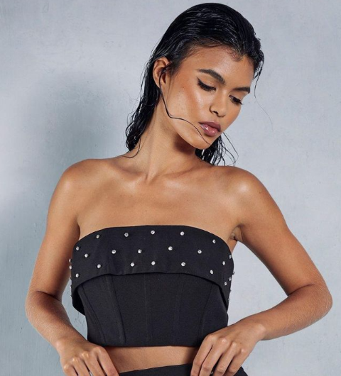 Diamante Embellished Corset Top