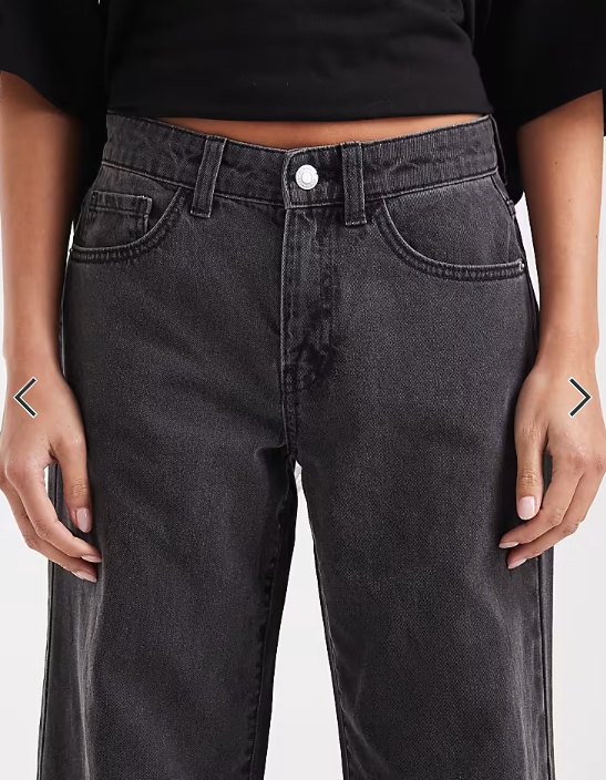 Vero Moda Petite Kirsa mid rise straight leg jeans in medium grey wash