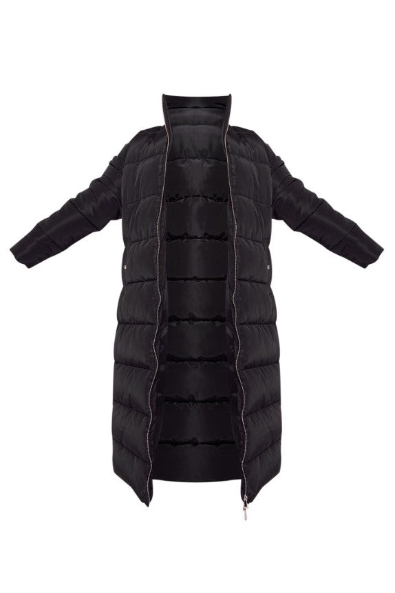 Black Bubble Maxi Puffer Jacket