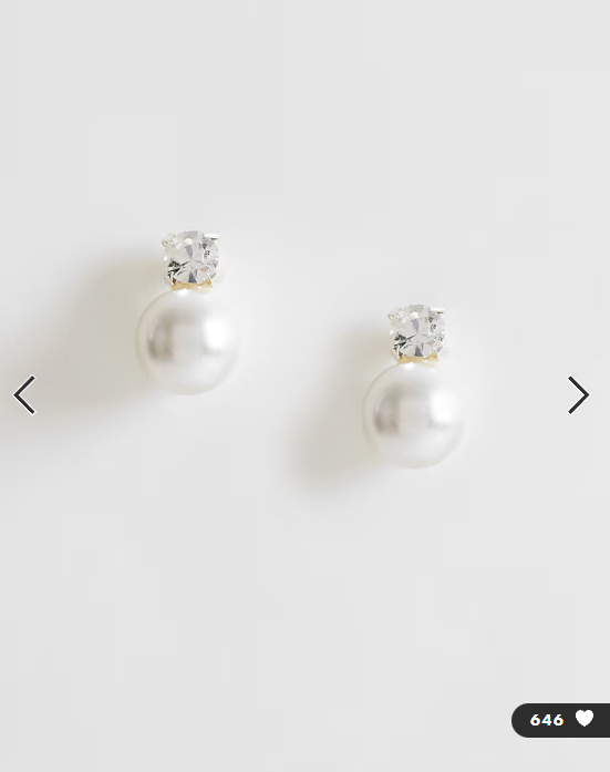 Kingsley Ryan pearl and gem stud earrings in sterling silver