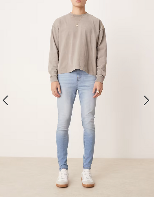ASOS DESIGN power stretch jeans in light wash