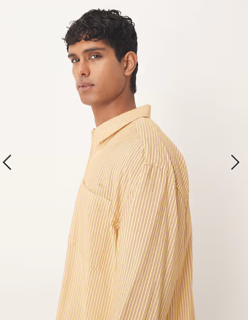 ASOS DESIGN oversized shirt in yellow stripe
