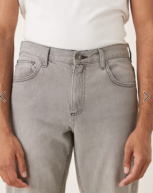 ASOS DESIGN tapered jeans in washed grey