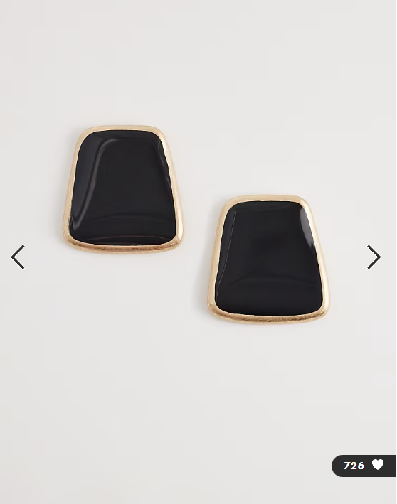 ASOS DESIGN studs with black resin stone detail in gold tone
