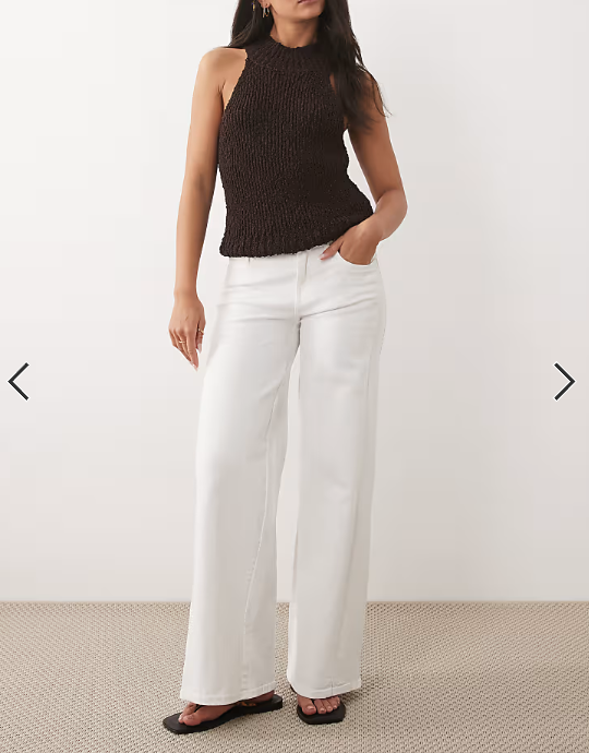 Mango - teen wide leg jeans in white