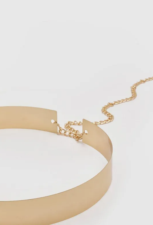 Gold Metal Chunky Waist Belt