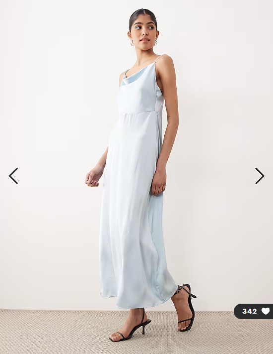Vila satin cowl neck maxi dress in light blue