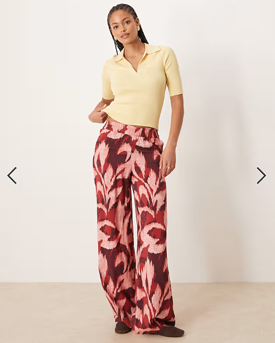 JDY Tall wide leg trouser in abstract print