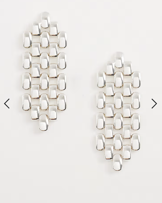 & Other Stories geometric drop earrings in silver