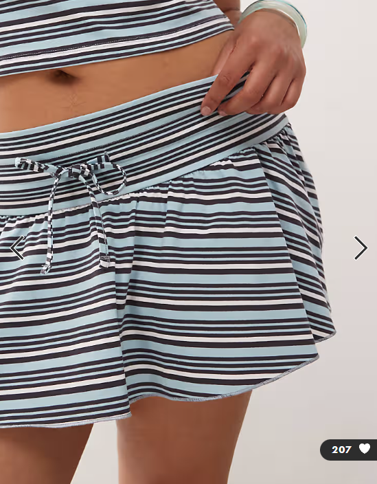 COLLUSION Plus mini stripe ruffle skirt in multi