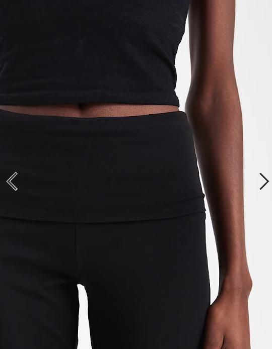 ONLY Tall fold down flare pants in black