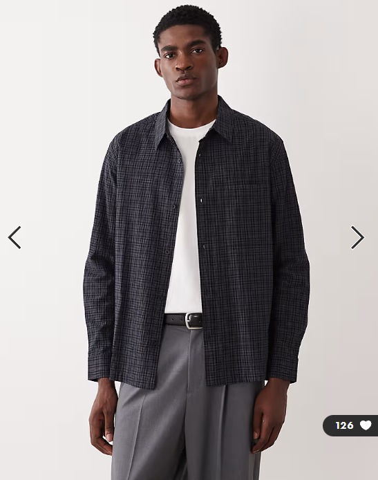 ASOS DESIGN relaxed check shirt in black