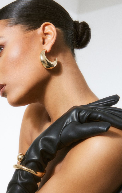 Gold Chunky Rounded Earrings