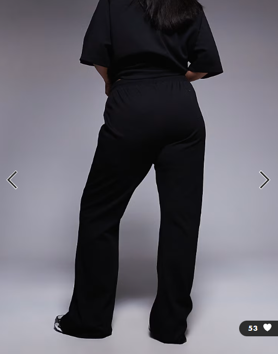 ASOS DESIGN Curve co-ord interlock flared jogger in black