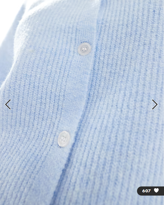 Pieces soft knit short sleeve cardigan in blue