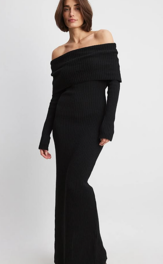 Off Shoulder Open Back Dress