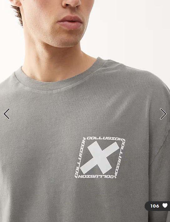 COLLUSION grey logo t-shirt