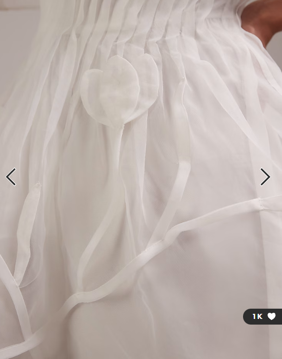 ASOS DESIGN bridal trailing 3D floral pintuck cinch waist mini dress in ivory