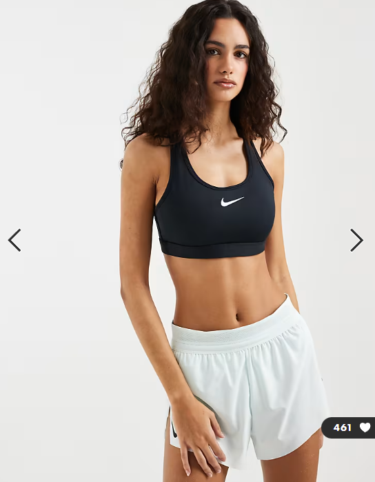 Nike Training Swoosh medium support sports bra in black