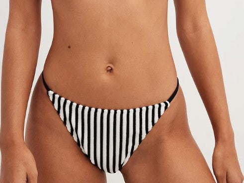 Striped Terry Thin Strap Bikini Panty