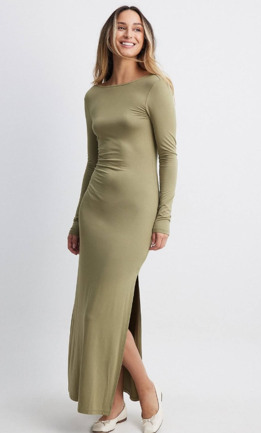 NAKD - Soft Line Maxi Dress - Khaki