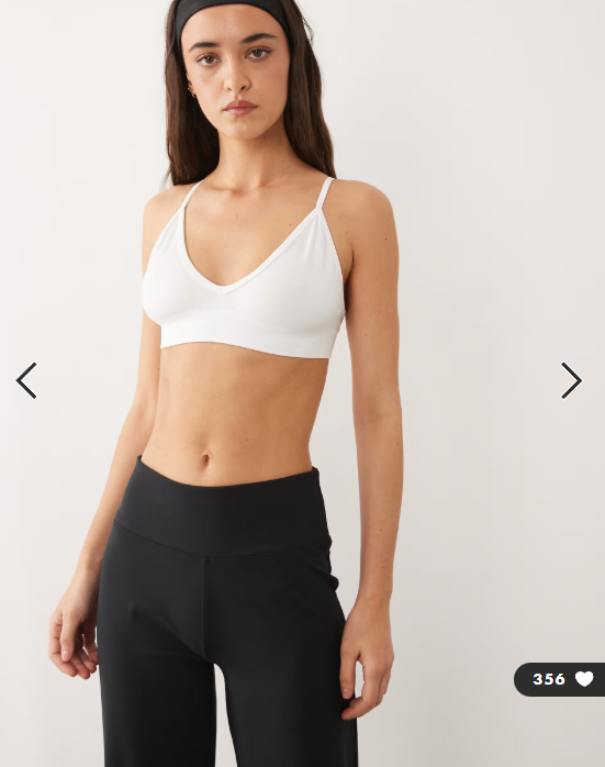4505 Icon seamless intimate light support sports bra with adjustable straps in white