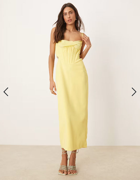 Bardot Martini midi dress in limoncello