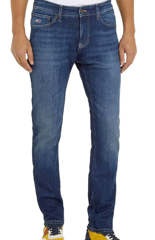 Tommy Jeans Mens Scanton Slim Fit Jeans Dark Denim