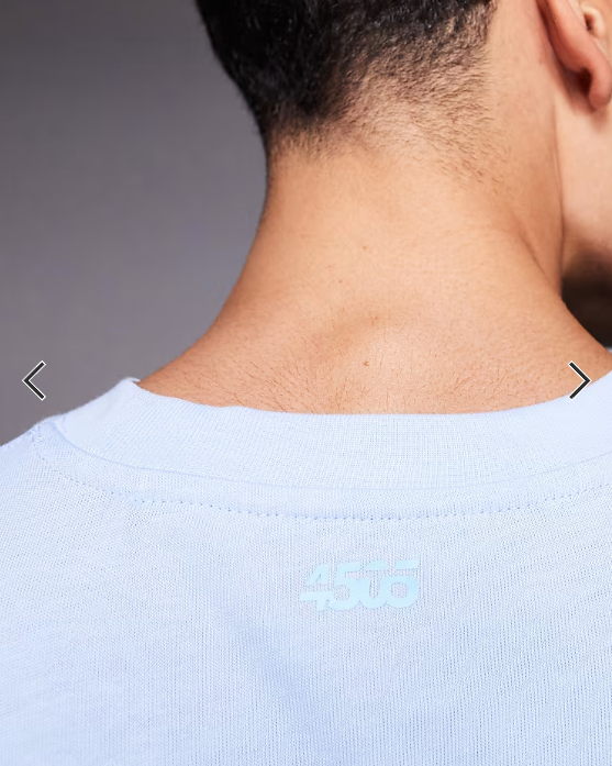 4505 heavyweight cotton boxy oversized cropped training t-shirt with quick dry finish in light blue.