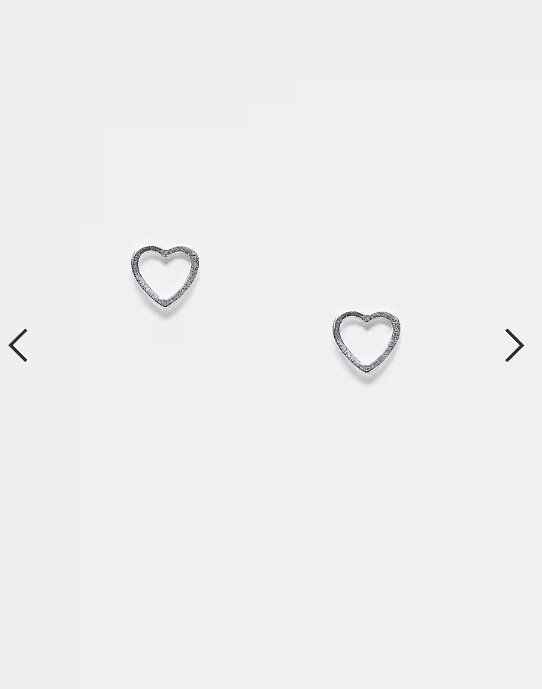 Kingsley Ryan open heart earrings in silver