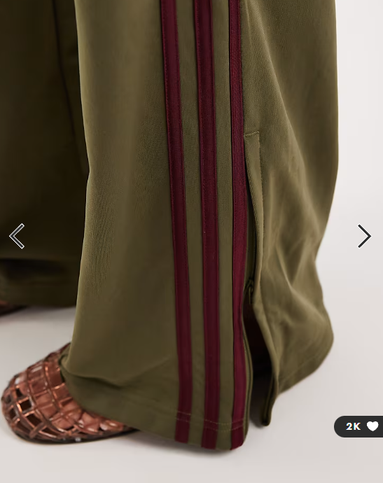 adidas Originals Firebird loose track pants in olive green and maroon