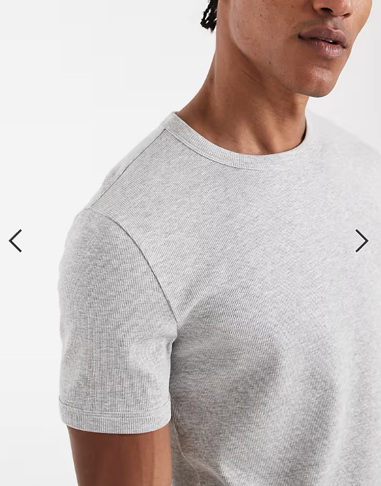New Look muscle fit ribbed t-shirt in grey marl.