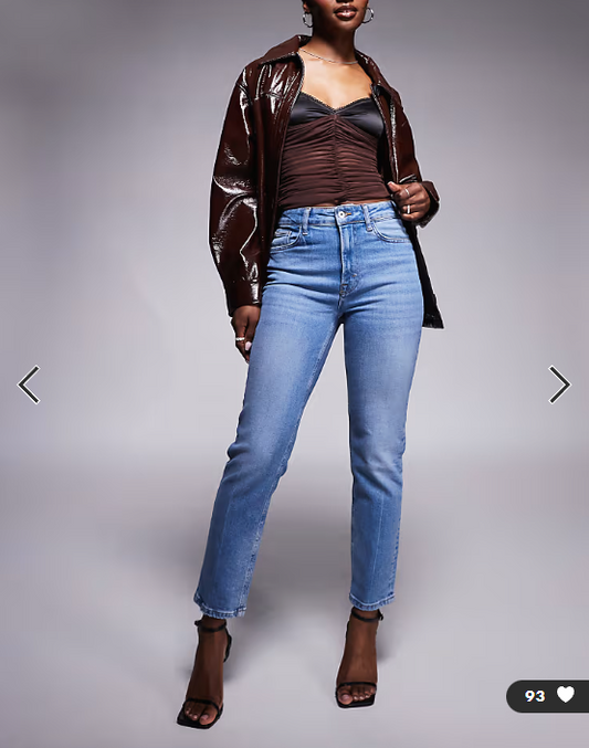 River Island slim jeans in midwash blue