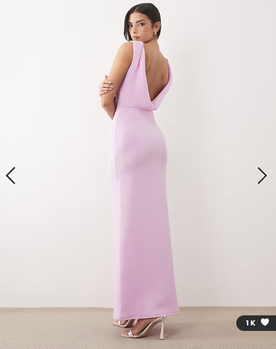 ASOS DESIGN structured scoop neck maxi dress with open back in lilac scuba-style fabric&nbsp;