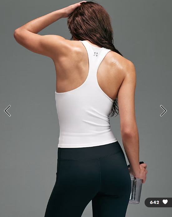 4505 active push up vest with inner bra in white