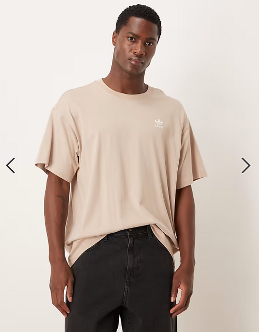 adidas Originals essential oversized t-shirt in stone.
