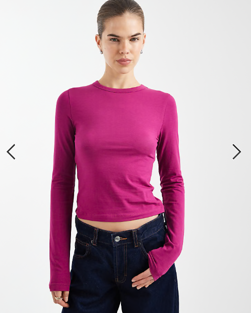 COLLUSION long sleeve baby tee in plum