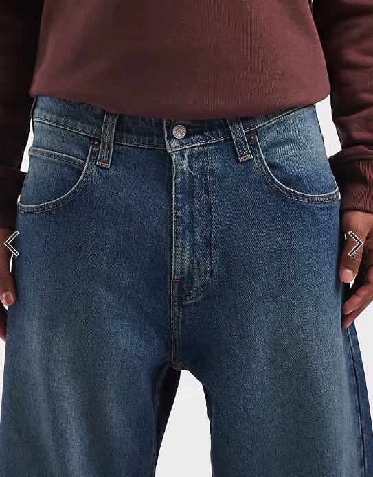 Hollister super baggy 5 pocket jeans in dark blue wash