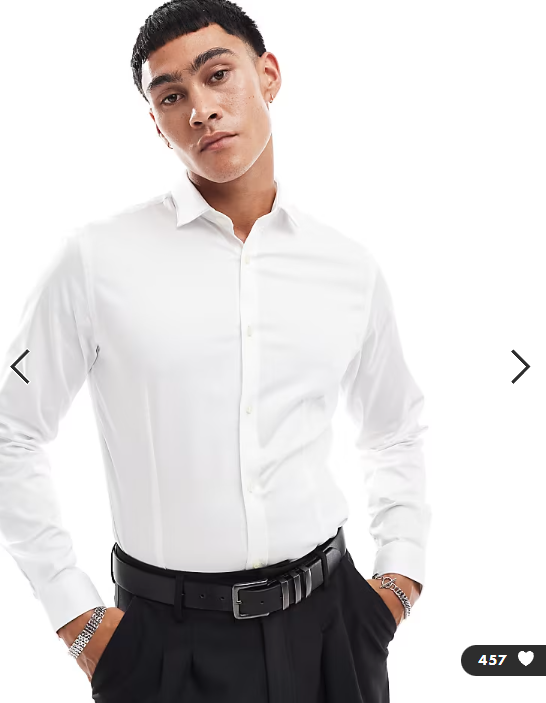 Jack & Jones Premium super slim fit stretch smart shirt in white
