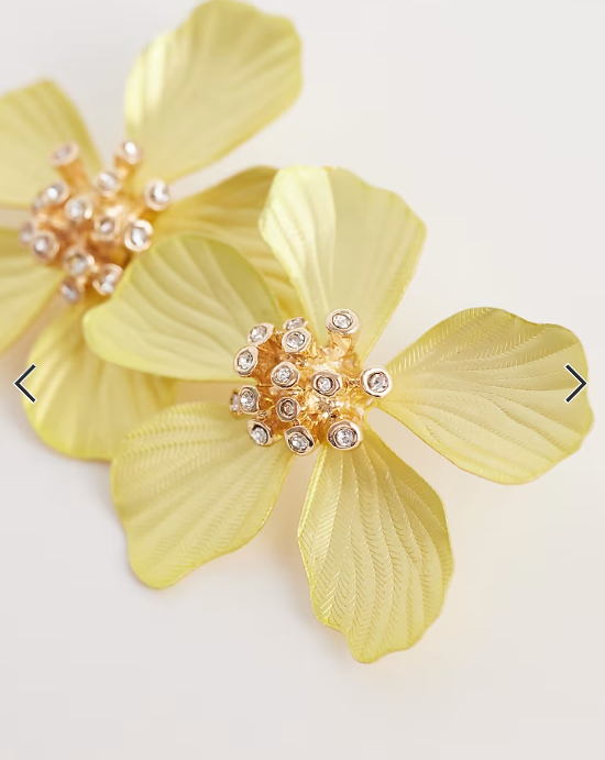 ALDO cammelia flower earrings in yellow