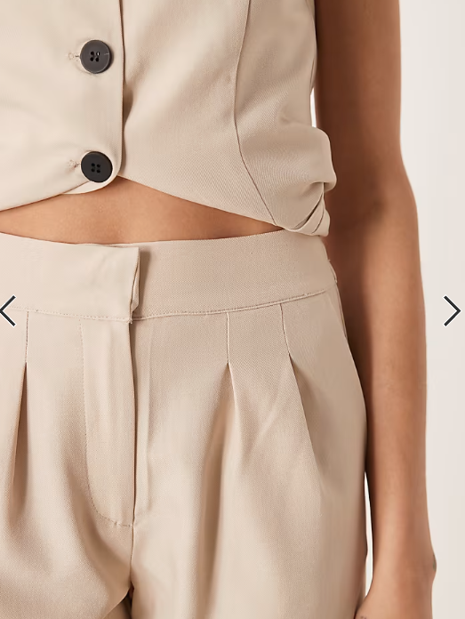 JDY Tall highwaist pleated wide leg trouser co-ord in stone