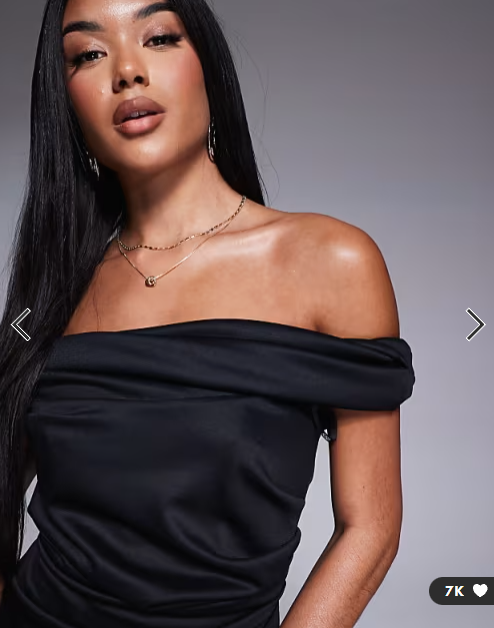 ASOS DESIGN structured twist bardot bodycon midi dress in black
