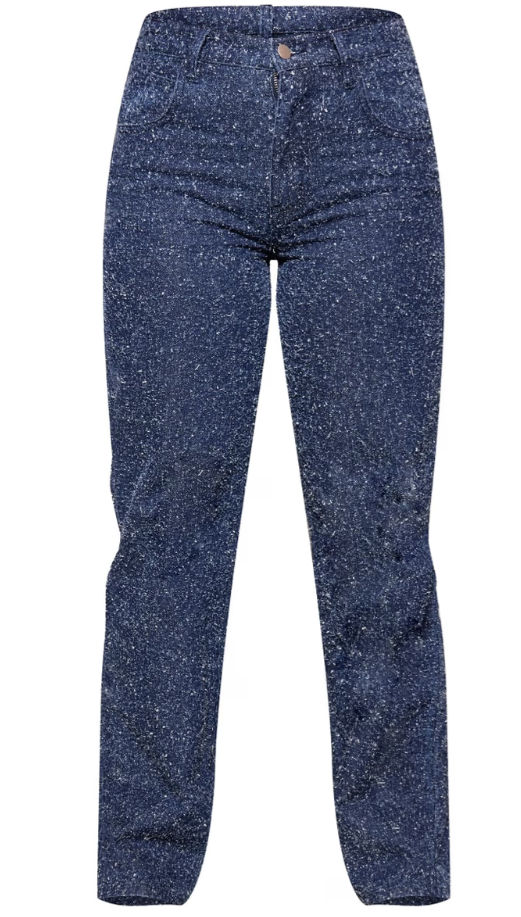 Out of stock Prettylittlething Indigo Bobble Denim High Waist Wide Leg Jean