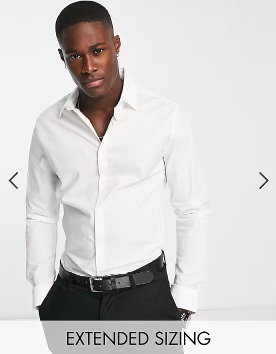 ASOS DESIGN skinny fit shirt in white
