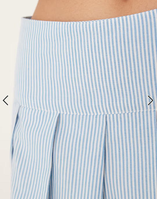 ASOS DESIGN tennis skirt co-ord in blue & white stripe