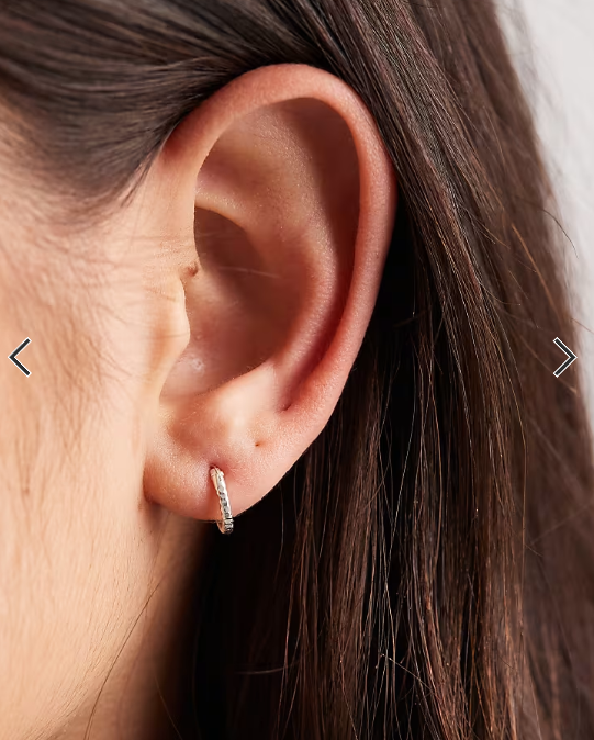 Kingsley Ryan 10mm ridged hoop earrings in silver
