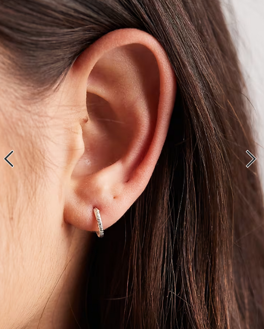 Kingsley Ryan 10mm ridged hoop earrings in silver